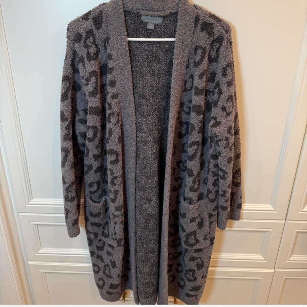Barefoot Dreams In The Wild® Gray Black Leopard Robe Medium M